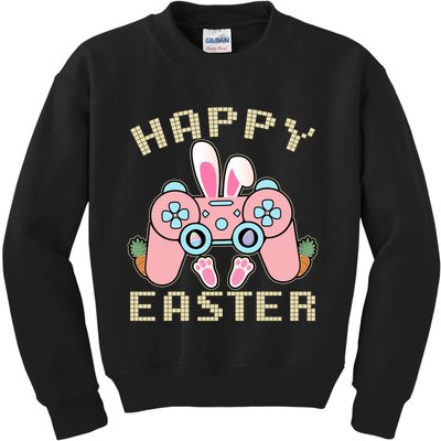 Cute Happy Easter Bunny Game Controller Kids Sweatshirt