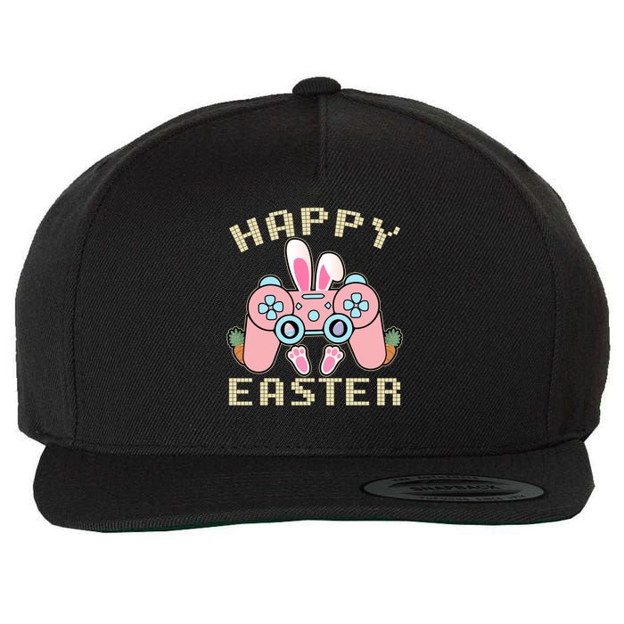 Cute Happy Easter Bunny Game Controller Wool Snapback Cap