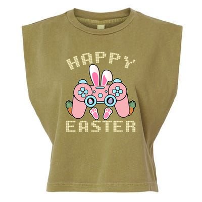 Cute Happy Easter Bunny Game Controller Garment-Dyed Women's Muscle Tee