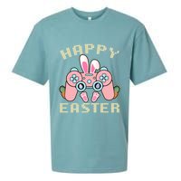 Cute Happy Easter Bunny Game Controller Sueded Cloud Jersey T-Shirt