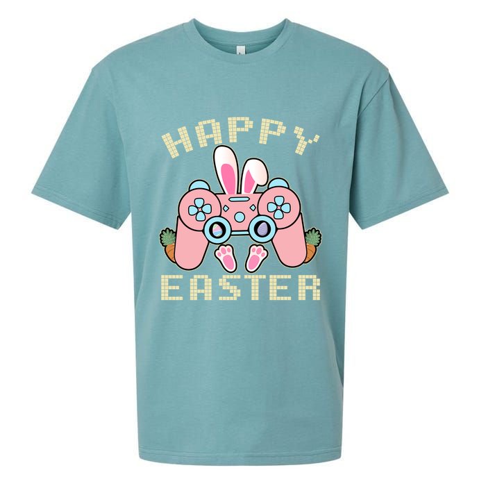 Cute Happy Easter Bunny Game Controller Sueded Cloud Jersey T-Shirt