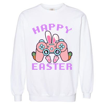 Cute Happy Easter Bunny Game Controller Garment-Dyed Sweatshirt