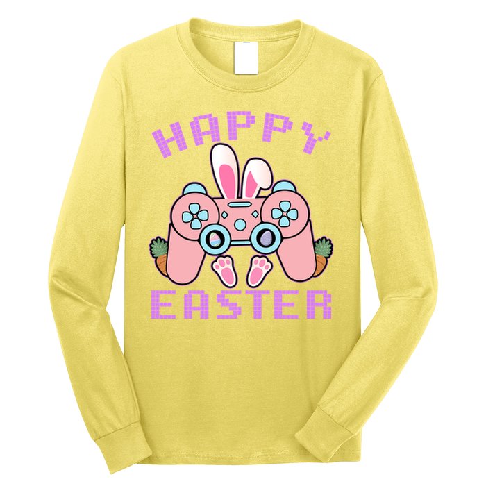 Cute Happy Easter Bunny Game Controller Long Sleeve Shirt