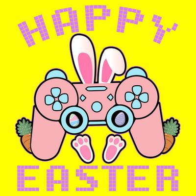 Cute Happy Easter Bunny Game Controller T-Shirt