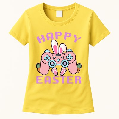 Cute Happy Easter Bunny Game Controller Womens T-Shirt