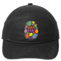 Cute Happy Easter For Teen Girls Boy Easter Colorful Eggs 7-Panel Snapback Hat