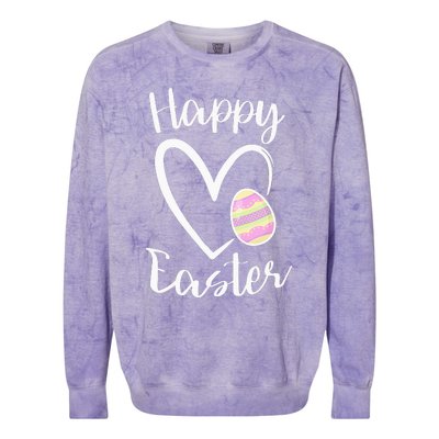 Cute Happy Easter Heart Pastel Easter Outfit Colorblast Crewneck Sweatshirt