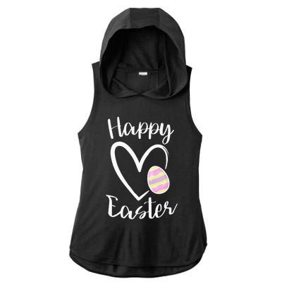 Cute Happy Easter Heart Pastel Easter Outfit Ladies PosiCharge Tri-Blend Wicking Draft Hoodie Tank