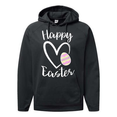 Cute Happy Easter Heart Pastel Easter Outfit Performance Fleece Hoodie