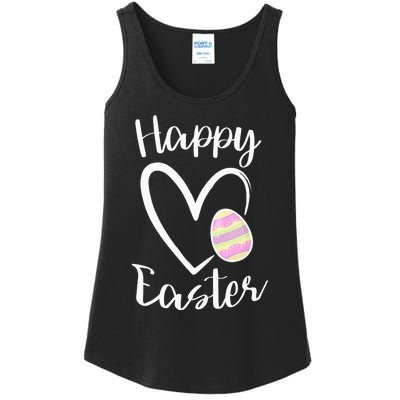 Cute Happy Easter Heart Pastel Easter Outfit Ladies Essential Tank