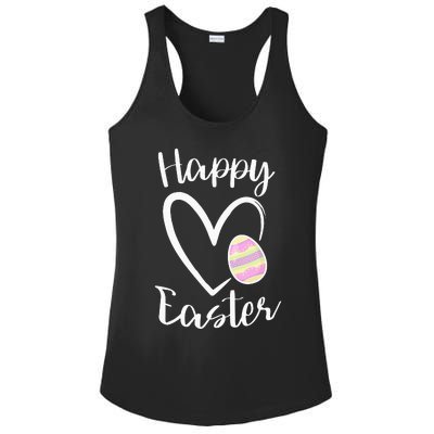 Cute Happy Easter Heart Pastel Easter Outfit Ladies PosiCharge Competitor Racerback Tank