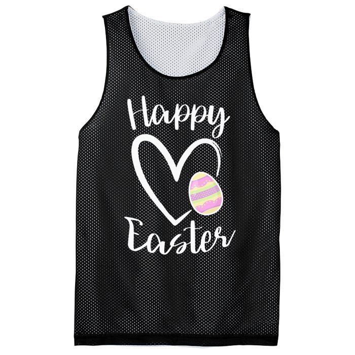 Cute Happy Easter Heart Pastel Easter Outfit Mesh Reversible Basketball Jersey Tank