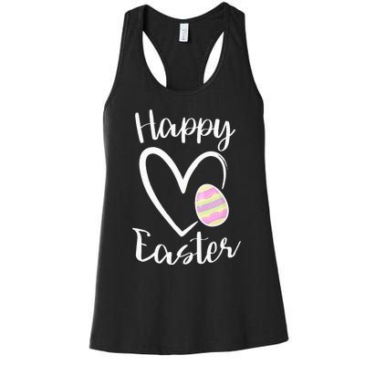 Cute Happy Easter Heart Pastel Easter Outfit Women's Racerback Tank