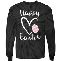 Cute Happy Easter Heart Pastel Easter Outfit Tie-Dye Long Sleeve Shirt