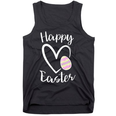 Cute Happy Easter Heart Pastel Easter Outfit Tank Top