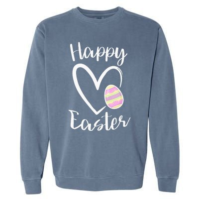 Cute Happy Easter Heart Pastel Easter Outfit Garment-Dyed Sweatshirt