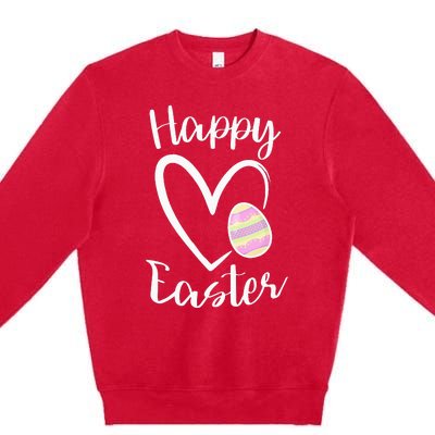 Cute Happy Easter Heart Pastel Easter Outfit Premium Crewneck Sweatshirt