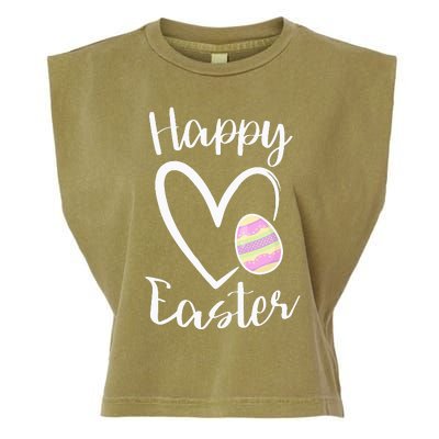 Cute Happy Easter Heart Pastel Easter Outfit Garment-Dyed Women's Muscle Tee