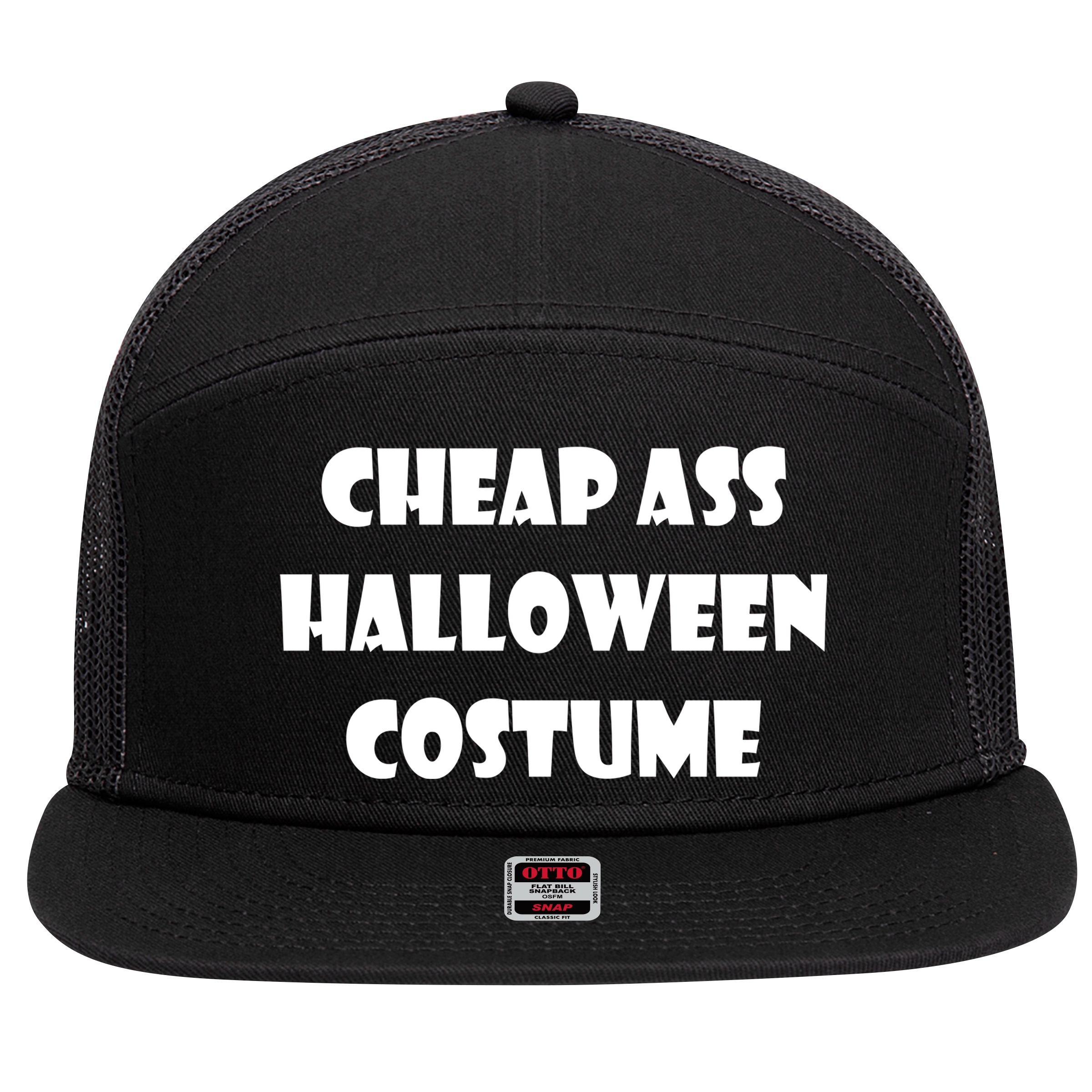 Cheap Ass Halloween Costume 7 Panel Mesh Trucker Snapback Hat