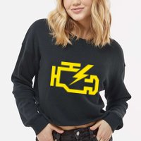 Check Engine Light  Cropped Pullover Crew