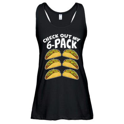 Check Out My 6-Pack Tacos Ladies Essential Flowy Tank