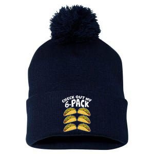 Check Out My 6-Pack Tacos Pom Pom 12in Knit Beanie