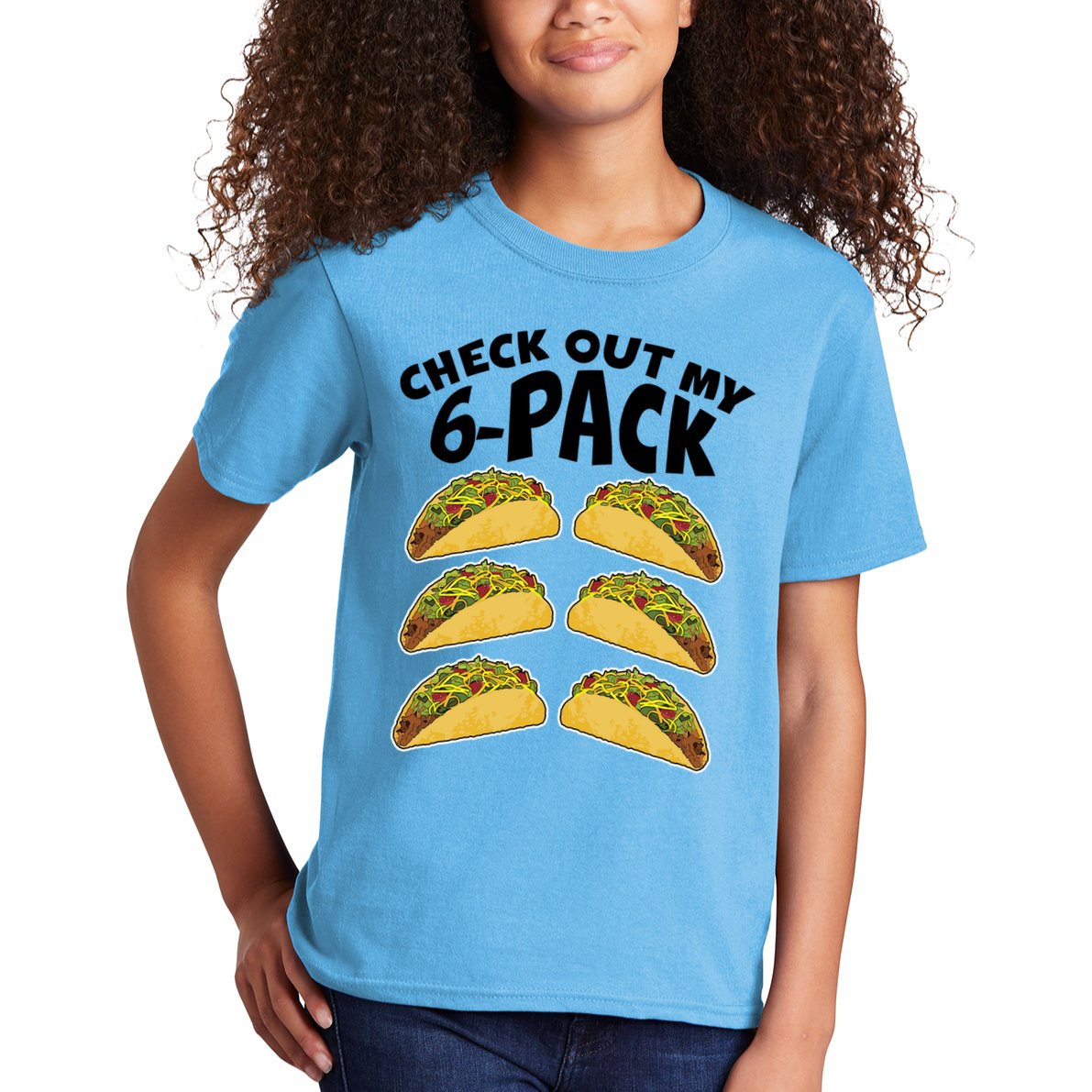 Check Out My 6-Pack Tacos Kids T-Shirt