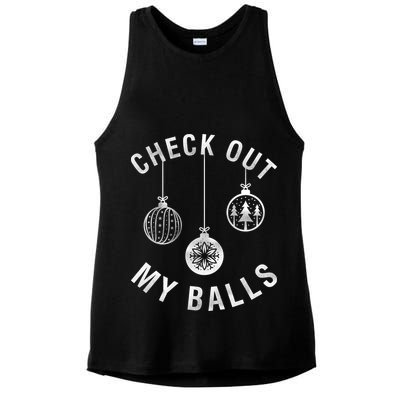 Check Out My Balls Ladies PosiCharge Tri-Blend Wicking Tank