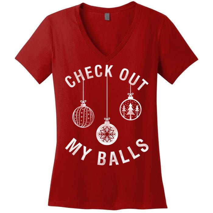 Check Out My Balls Women's V-Neck T-Shirt