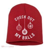 Check Out My Balls Short Acrylic Beanie