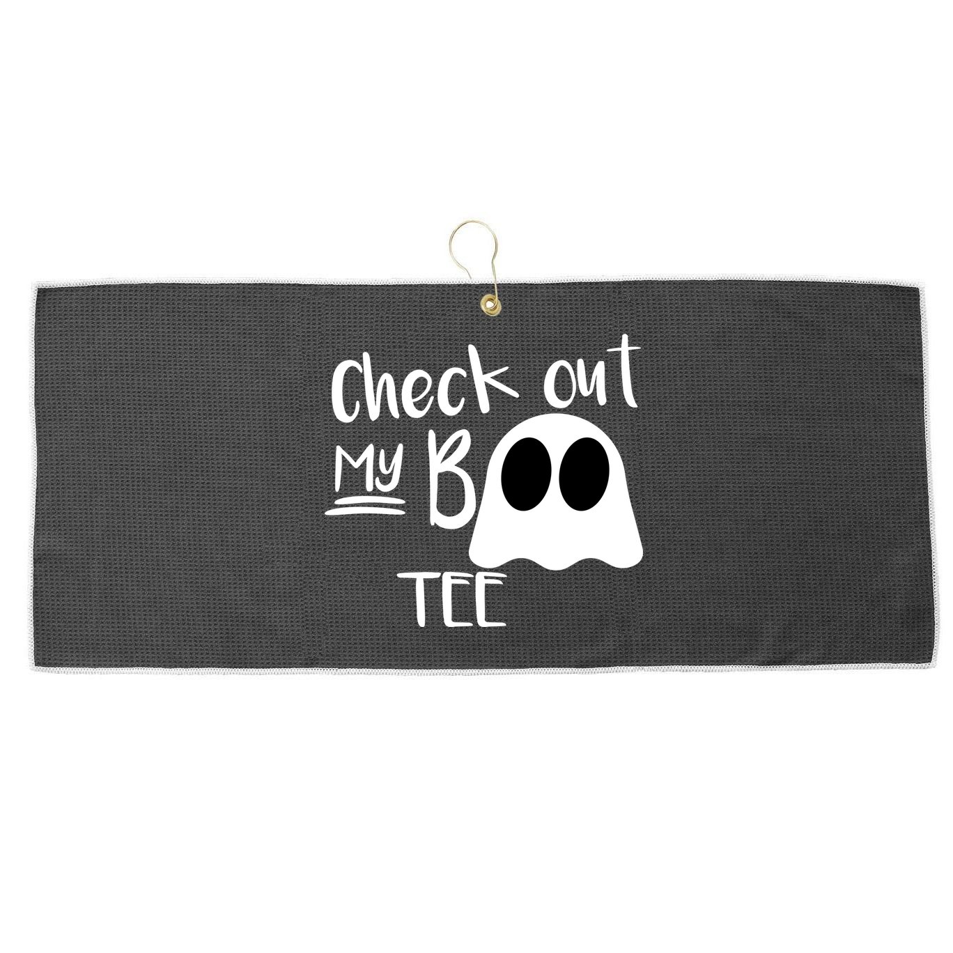 Check Out My Boo Tee Large Microfiber Waffle Golf Towel
