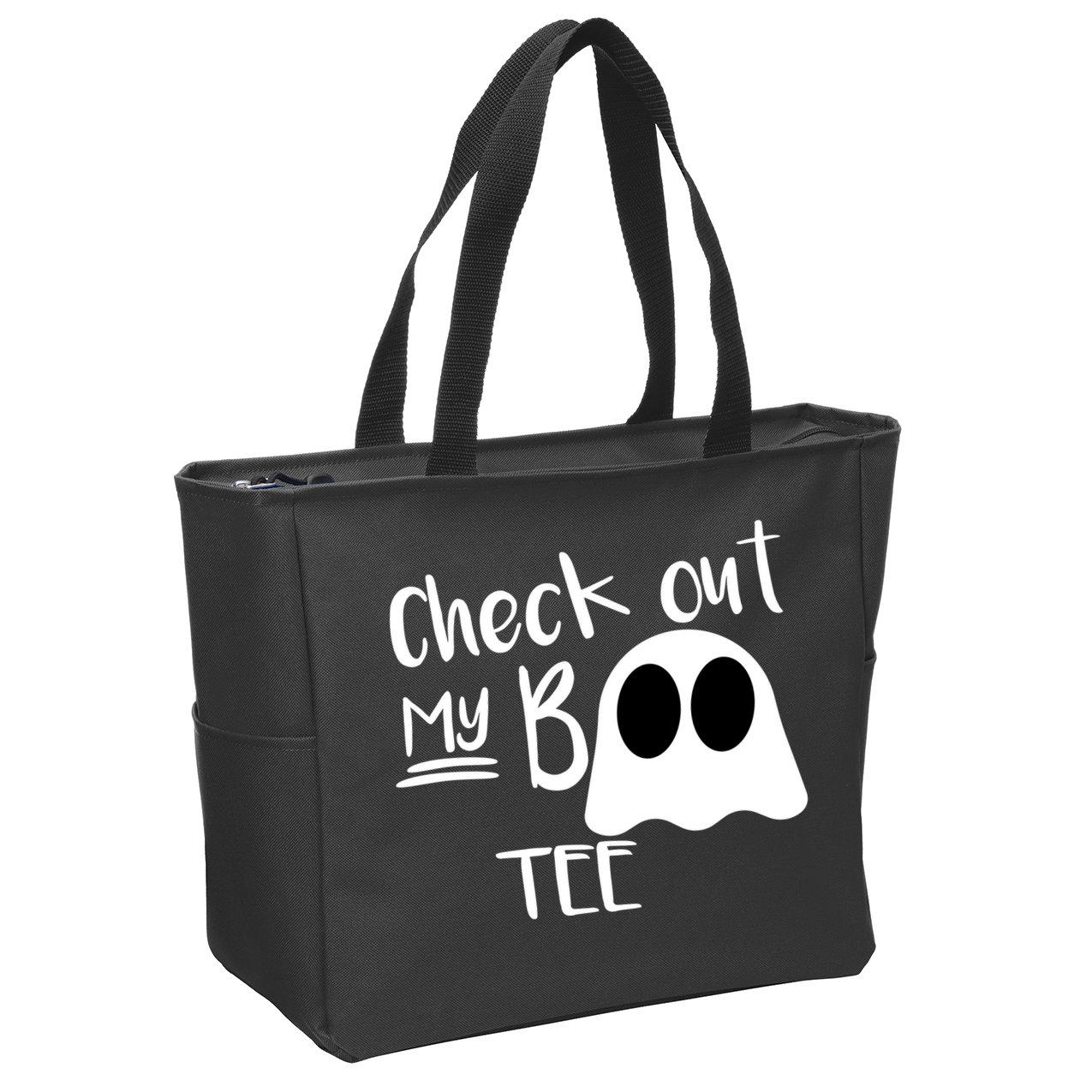 Check Out My Boo Tee Zip Tote Bag