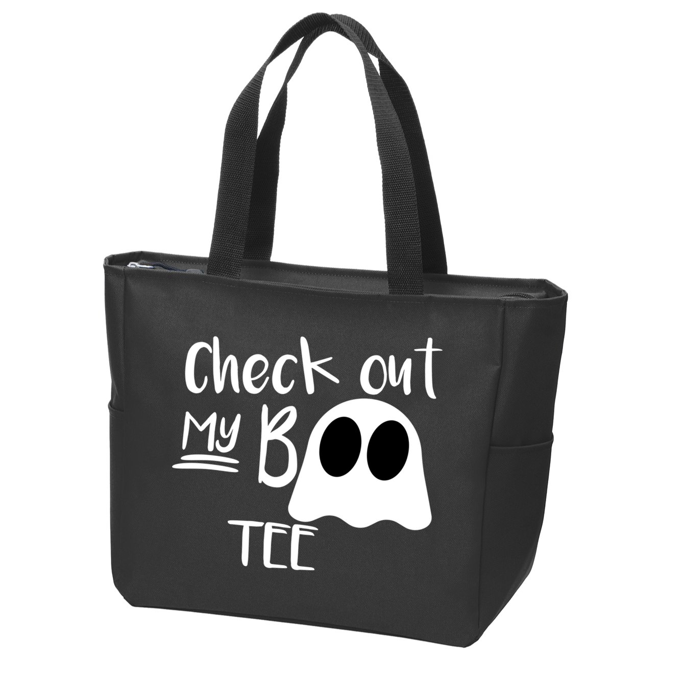 Check Out My Boo Tee Zip Tote Bag