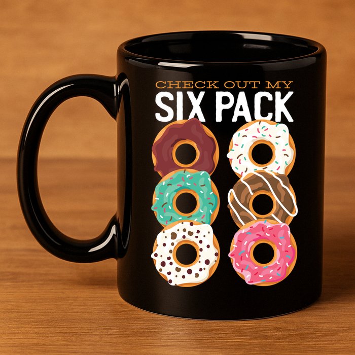 Check Out My Donut Six Pack 11oz C Handle Ceramic Mug