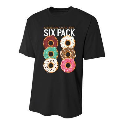 Check Out My Donut Six Pack Youth Performance Sprint T-Shirt