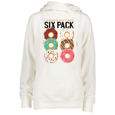 Check Out My Donut Six Pack Womens Funnel Neck Pullover Hood