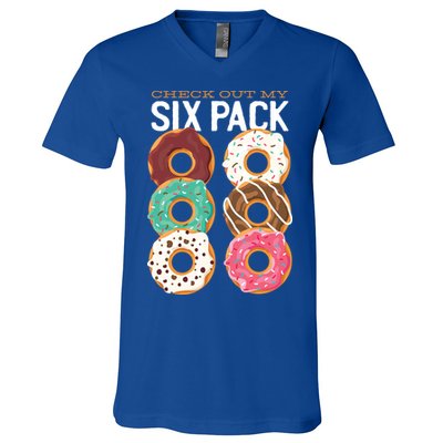 Check Out My Donut Six Pack V-Neck T-Shirt