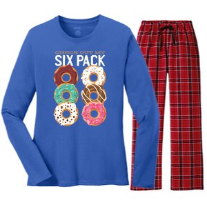 Check Out My Donut Six Pack Women's Long Sleeve Flannel Pajama Set 