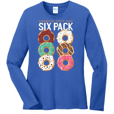 Check Out My Donut Six Pack Ladies Long Sleeve Shirt