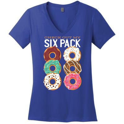 Check Out My Donut Six Pack Women's V-Neck T-Shirt