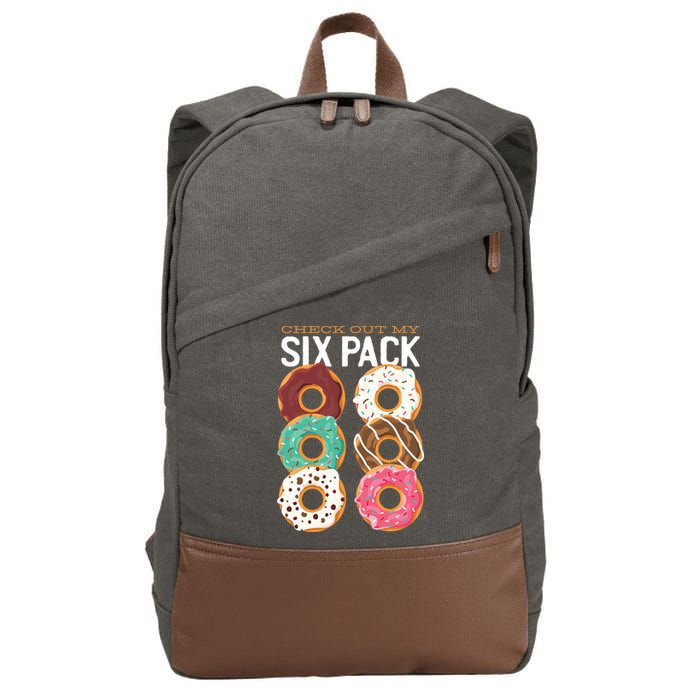 Check Out My Donut Six Pack Cotton Canvas Backpack