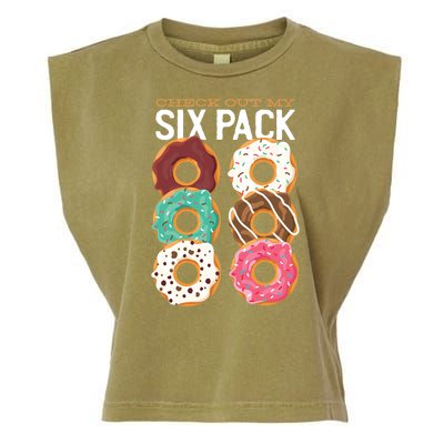 Check Out My Donut Six Pack Garment-Dyed Women's Muscle Tee