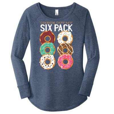 Check Out My Donut Six Pack Women's Perfect Tri Tunic Long Sleeve Shirt