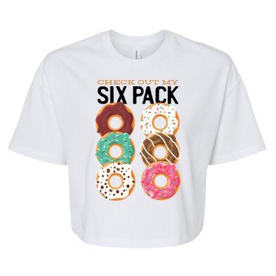 Check Out My Donut Six Pack Bella+Canvas Jersey Crop Tee