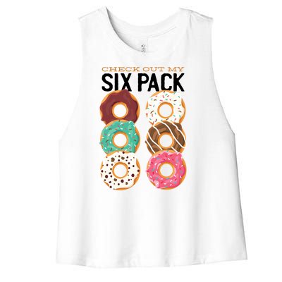 Check Out My Donut Six Pack Women's Racerback Cropped Tank