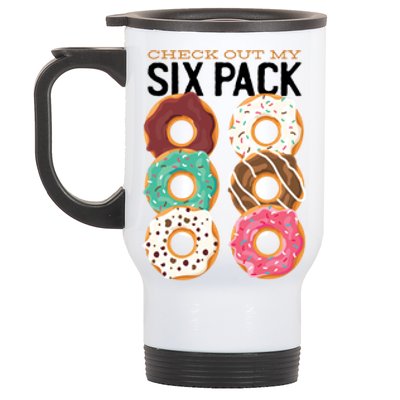 Check Out My Donut Six Pack Stainless Steel Travel Mug