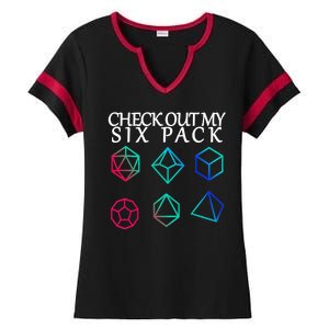 Check Out My Six Pack Dice For Dragons Ladies Halftime Notch Neck Tee