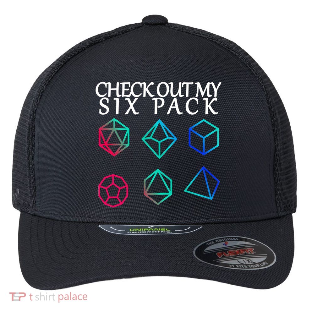 Check Out My Six Pack Dice For Dragons Flexfit Unipanel Trucker Cap