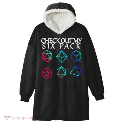 Check Out My Six Pack Dice For Dragons Hooded Wearable Blanket