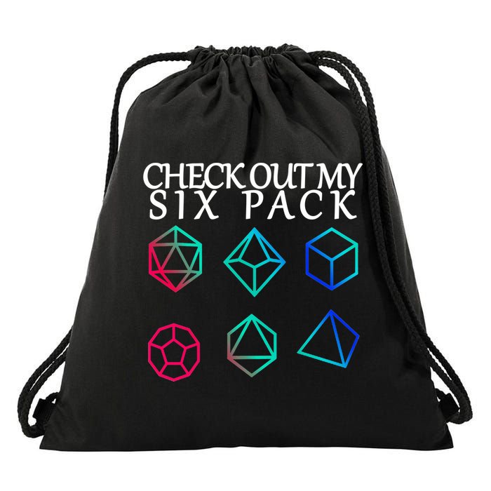 Check Out My Six Pack Dice For Dragons Drawstring Bag